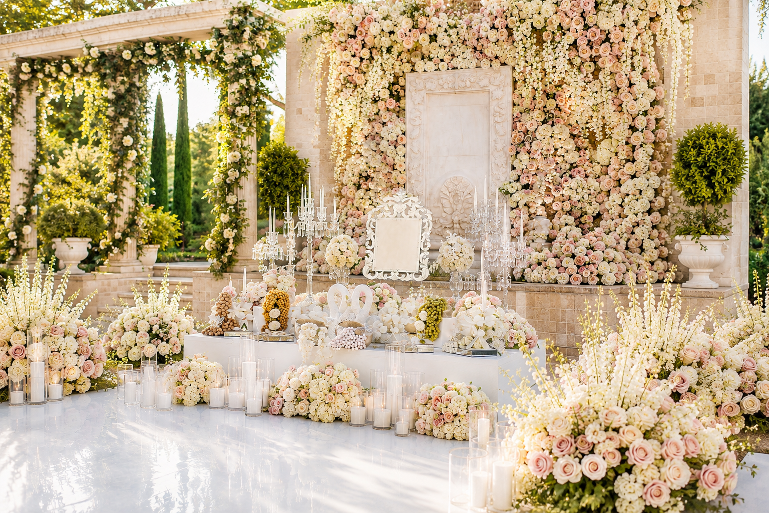 Persian wedding ceremony detail with traditional elements